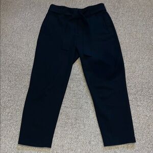 Rachel Zoe Tie Belt Straight Cropped Black Pants Size 8